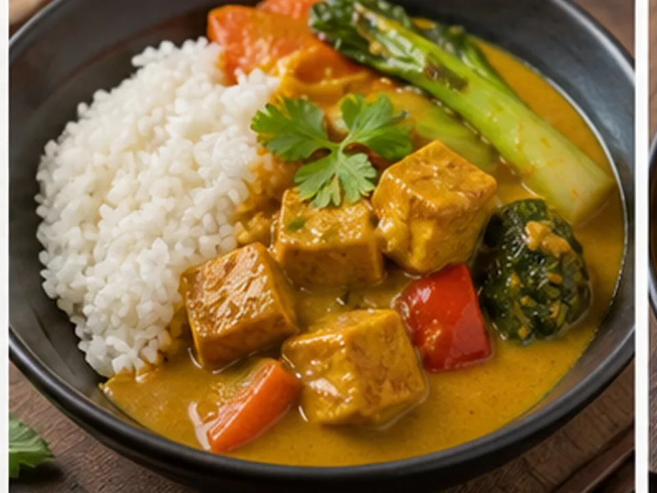 Tofu-Curry mit Reis