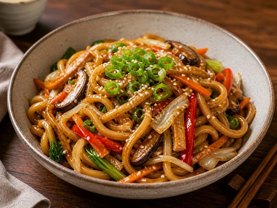 Gebratene Udon mit Gemüse